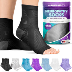 BraceAbility vista frontal del empaque mostrando el par y beneficios