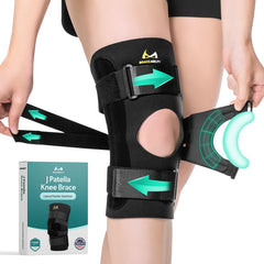 BraceAbility vista frontal del soporte mostrando ajuste y logotipo, comodidad reforzada