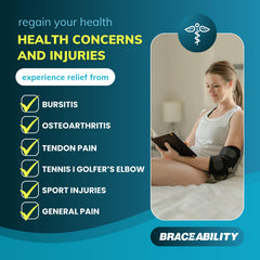 BraceAbility textura de neopreno transpirable que aporta calor y soporte