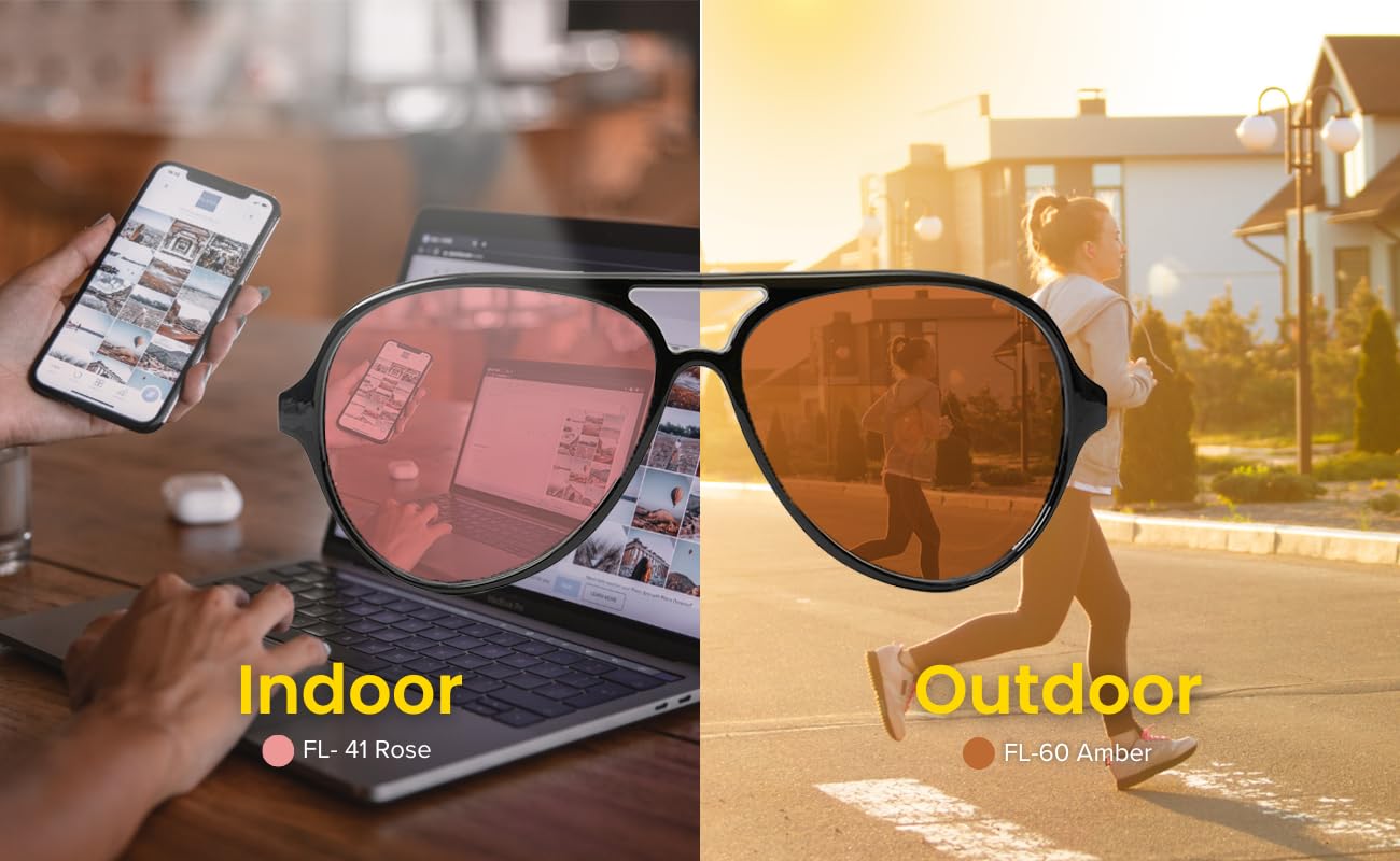 BRADDELL OPTICS gafas en escritorio reduciendo brillo de pantalla y fatiga