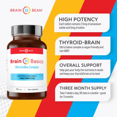 Brain Bean tableta en mano para comparar tamaño y dosificación