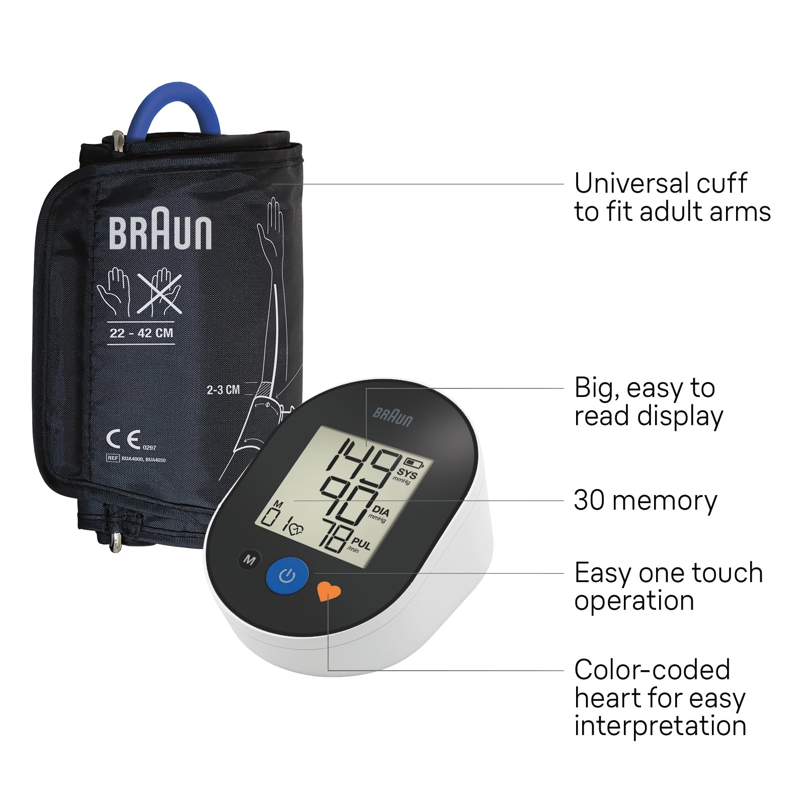 Braun ExactFit 2 junto a una regla mostrando tamaño y proporción real