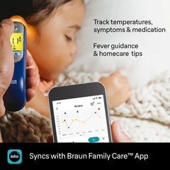 Braun indicador ExacTemp mostrando luz y confirmación sonora para medición estable