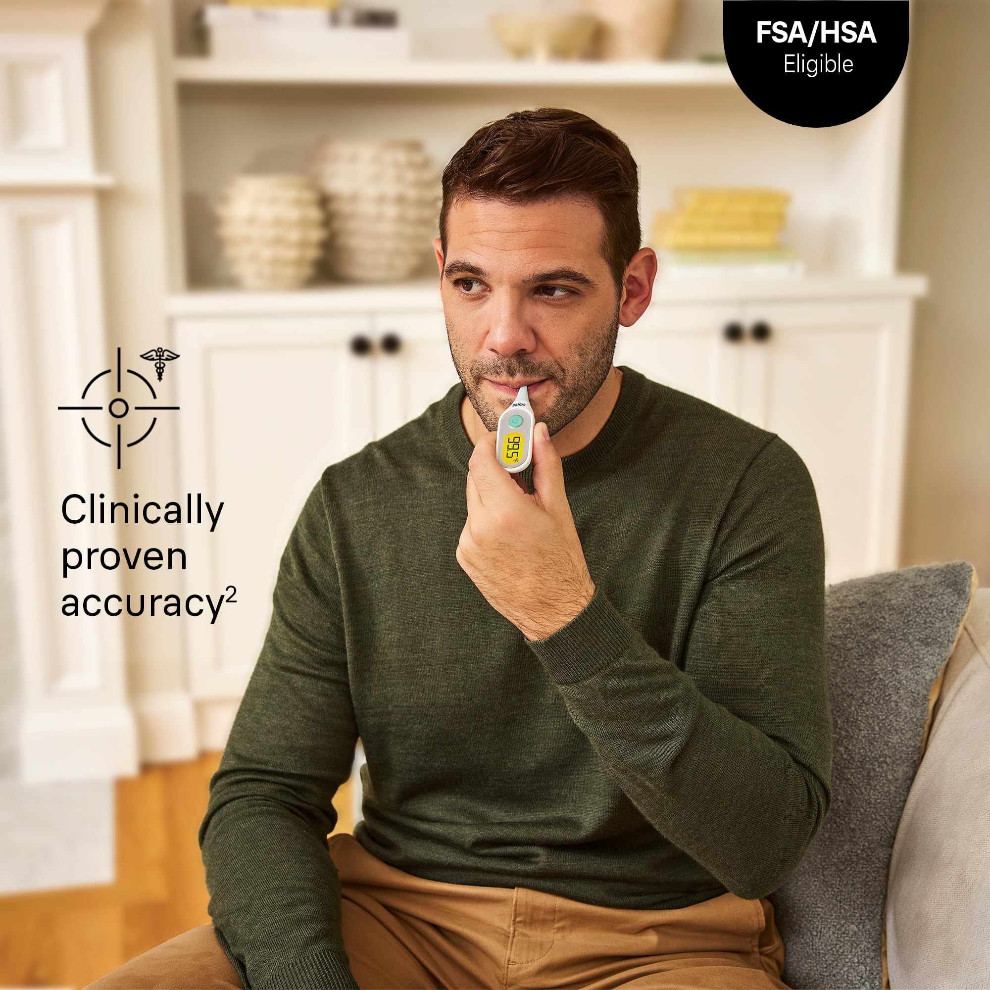 Braun punta flexible en primer plano que brinda comodidad en mediciones