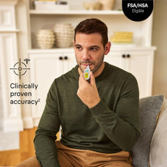 Braun punta flexible en primer plano que brinda comodidad en mediciones