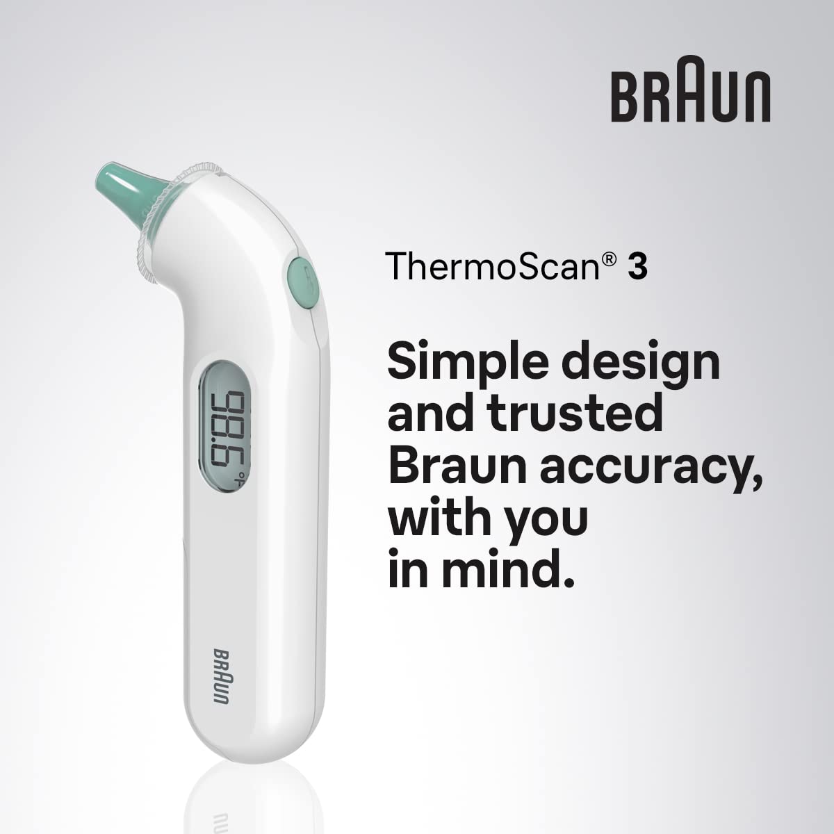 Braun ThermoScan 3 en un entorno familiar demostrando confianza