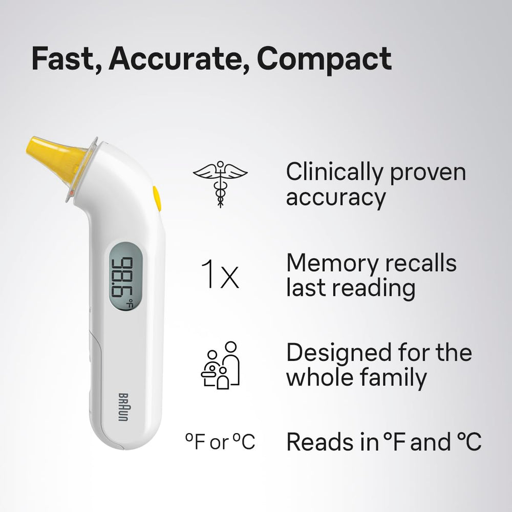Braun ThermoScan 3 comparación de tamaño para entender escala