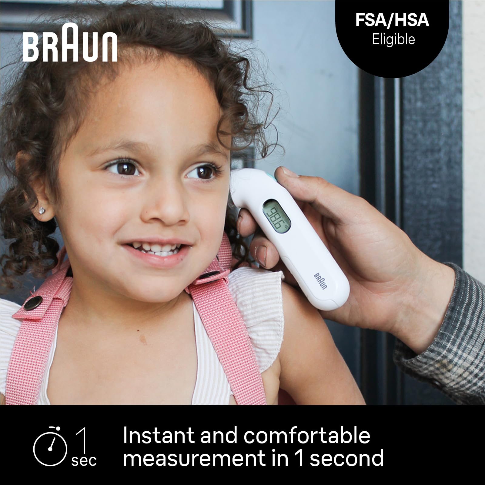 Braun ThermoScan 3 primer plano de la punta para mediciones cómodas