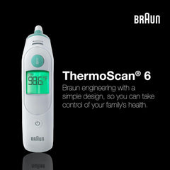 Braun ThermoScan 6 en ambiente familiar demostrando uso práctico y confiable