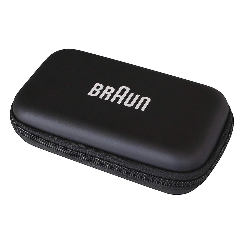 Braun ThermoScan 6 comparación de tamaño junto a mano para escala portátil