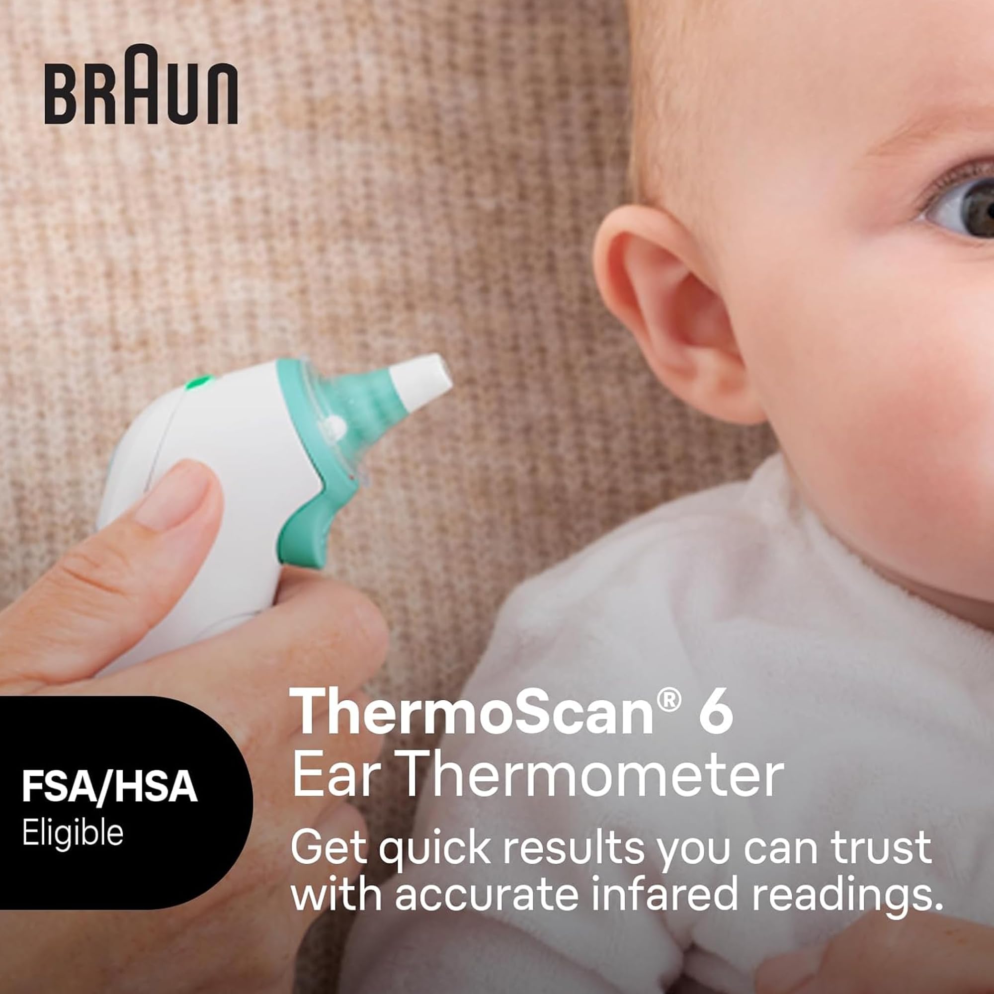 Braun ThermoScan 6 detalle de la punta precalentada para mayor precisión