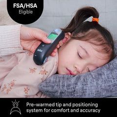 Braun ThermoScan 7 en uso con bebé lectura rápida y cómoda