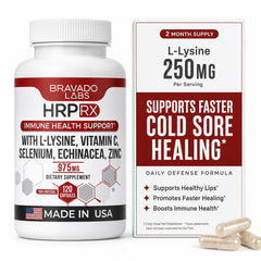 Bravado Labs frasco frontal mostrando 120 cápsulas y etiqueta clara