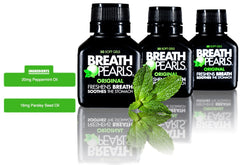 Breath Pearls corte transversal de la cápsula mostrando gel interior beneficioso