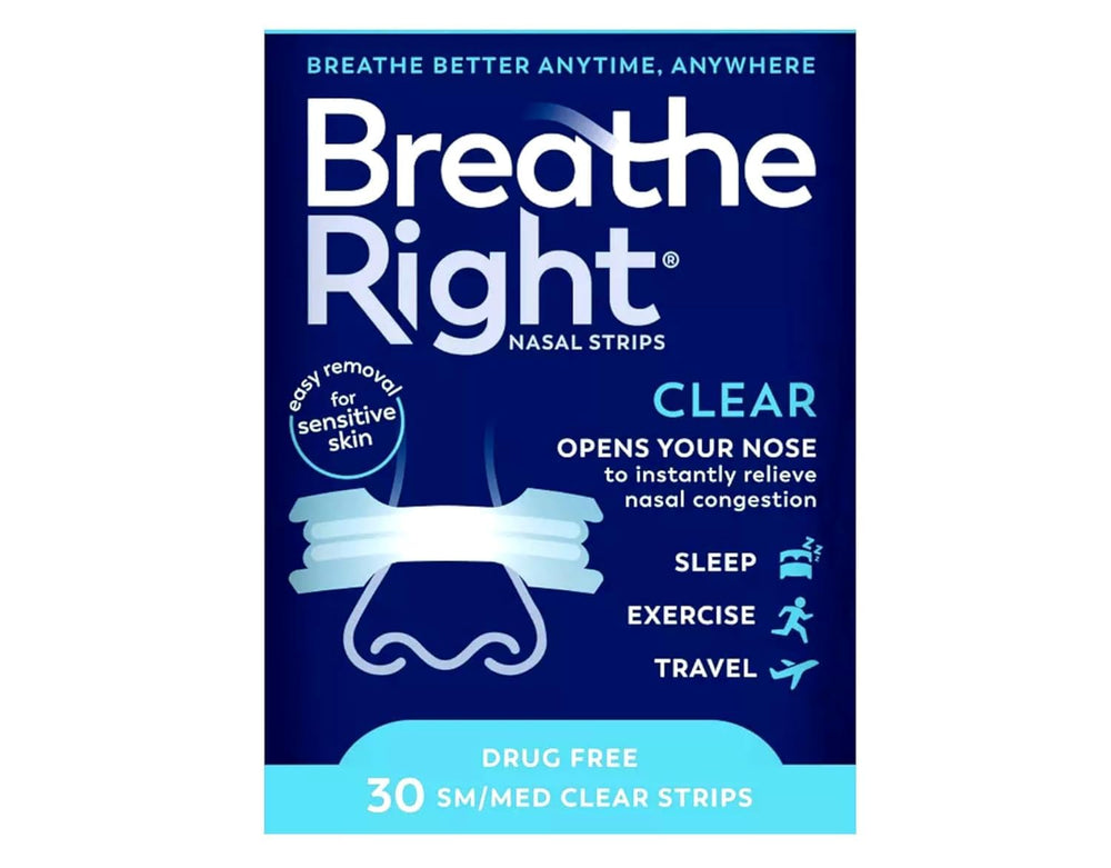 Breathe Right ambiente de dormitorio con tira colocada y beneficio descanso más cómodo