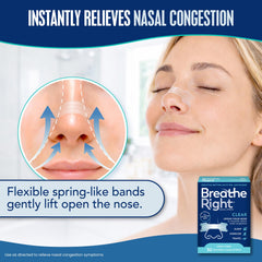 Breathe Right primer plano de bandas flexibles que elevan la nariz