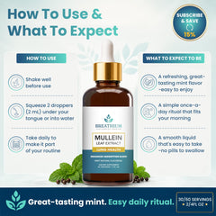 BREATHIUM frasco en ambiente con hojas de menta, sensación fresca y natural