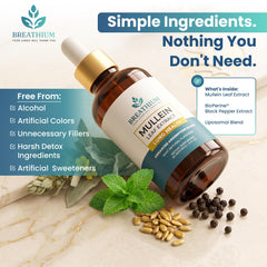 BREATHIUM etiqueta con ingredientes visibles, transparencia y control de calidad
