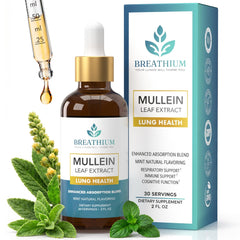 BREATHIUM frasco frontal mostrando etiqueta y tamaño, claridad de marca y uso