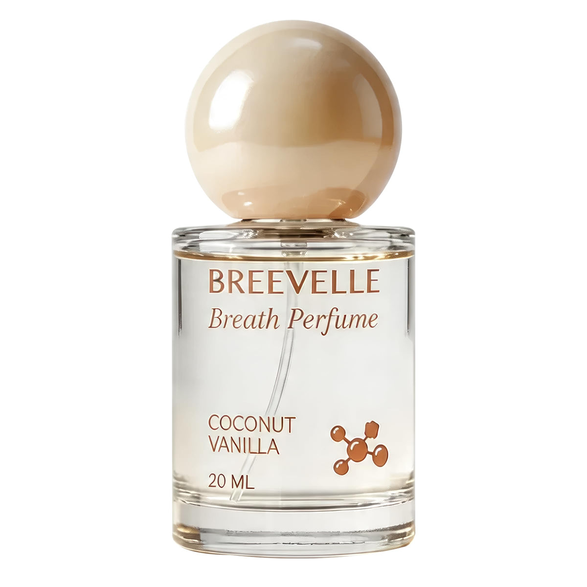 Breevelle primer plano del envase frontal mostrando diseño y tamaño portátil