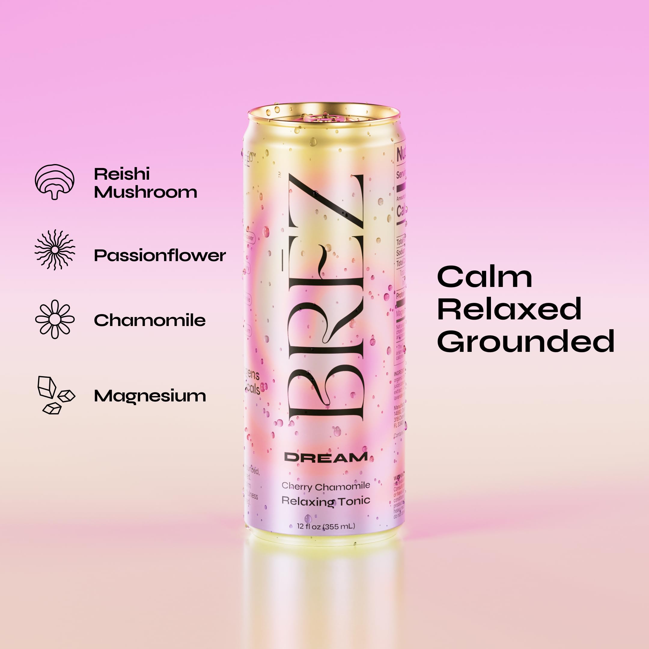 BRĒZ Dream primer plano de lata que destaca textura y acabado premium