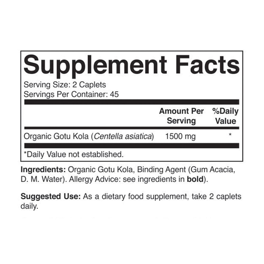 Brieofood Gotu Kola: etiqueta orgánica certificada para confianza