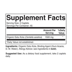 Brieofood Gotu Kola: etiqueta orgánica certificada para confianza