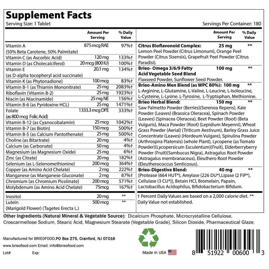 Brieofood Omegas vegetales: apoyo a la salud cardiovascular dentro de una dieta equilibrada.