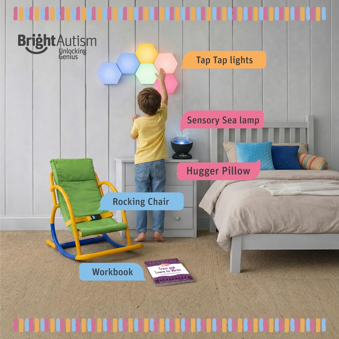 Bright Autism roll-on en salón escolar durante pausa sensorial