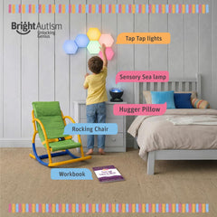 Bright Autism roll-on en salón escolar durante pausa sensorial