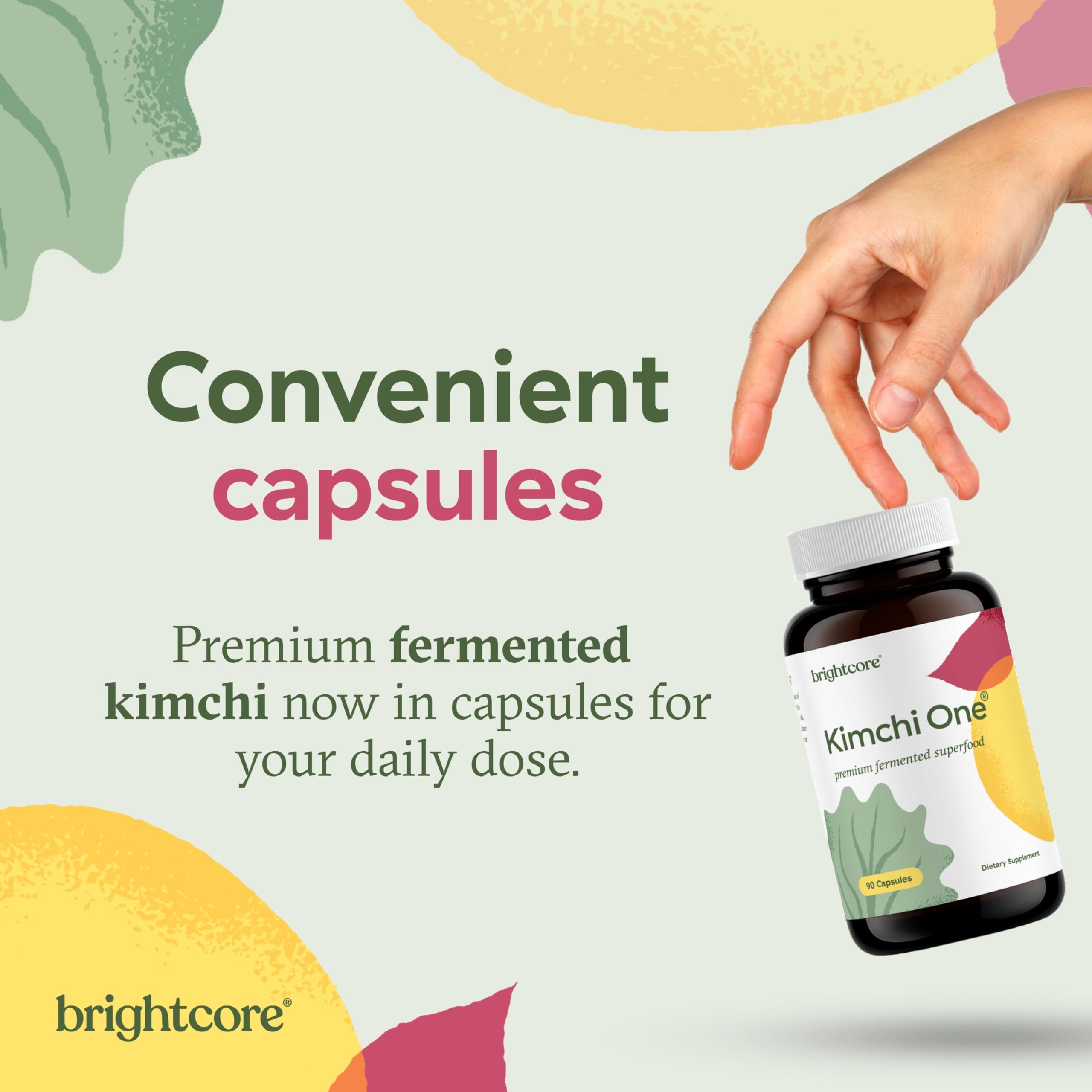 Brightcore cápsula abierta con polvo, transparencia en ingredientes