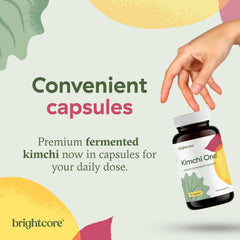 Brightcore cápsula abierta con polvo, transparencia en ingredientes
