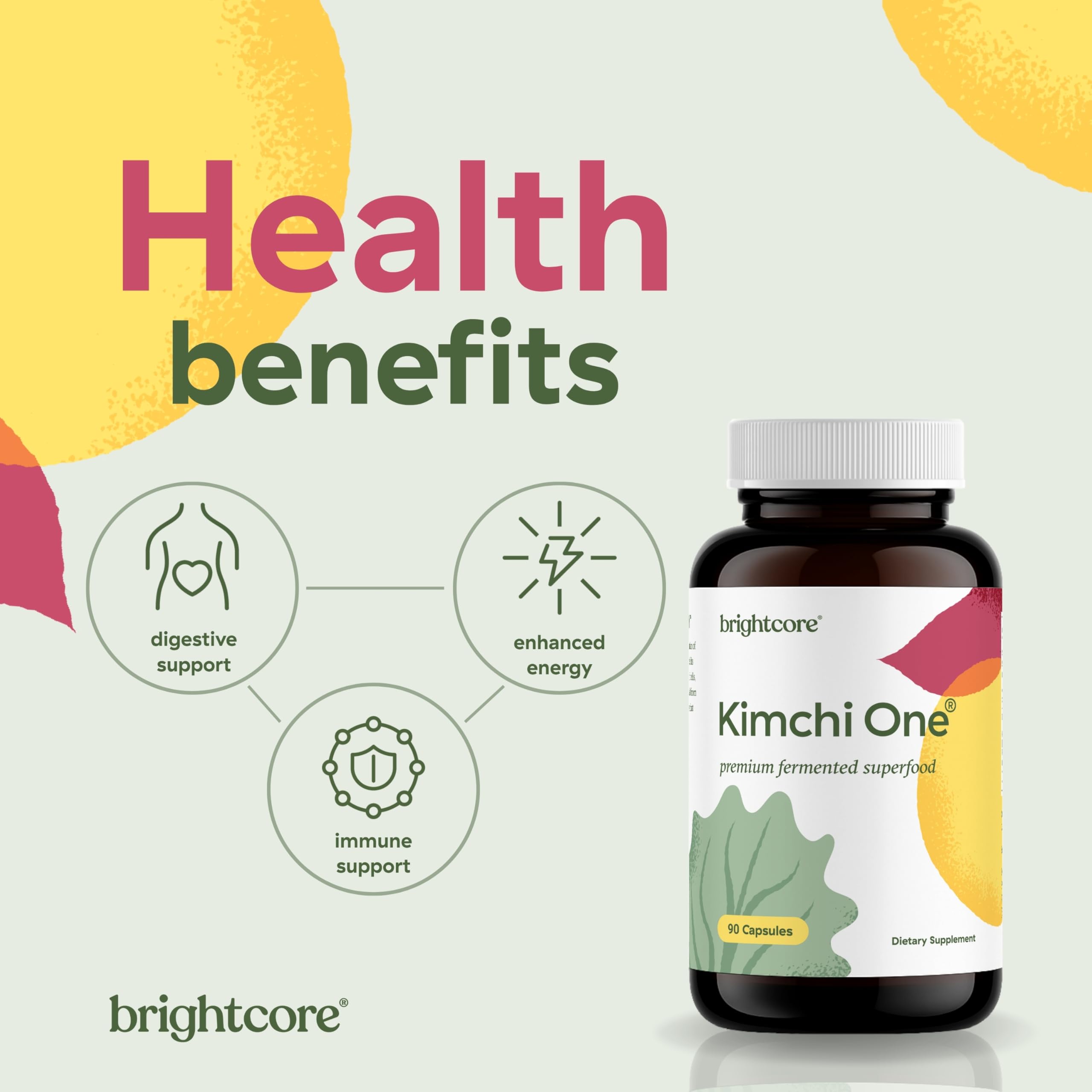 Brightcore cápsulas veganas en primer plano, fácil dosificación