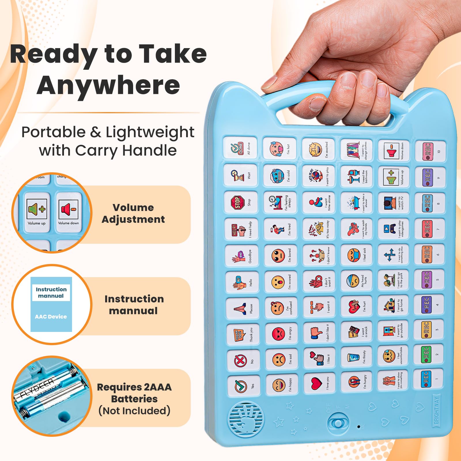 Brightway panel con controles de voz y volumen personalizables