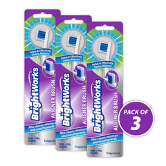 BrightWorks primer plano de cerdas suaves, protege los alineadores