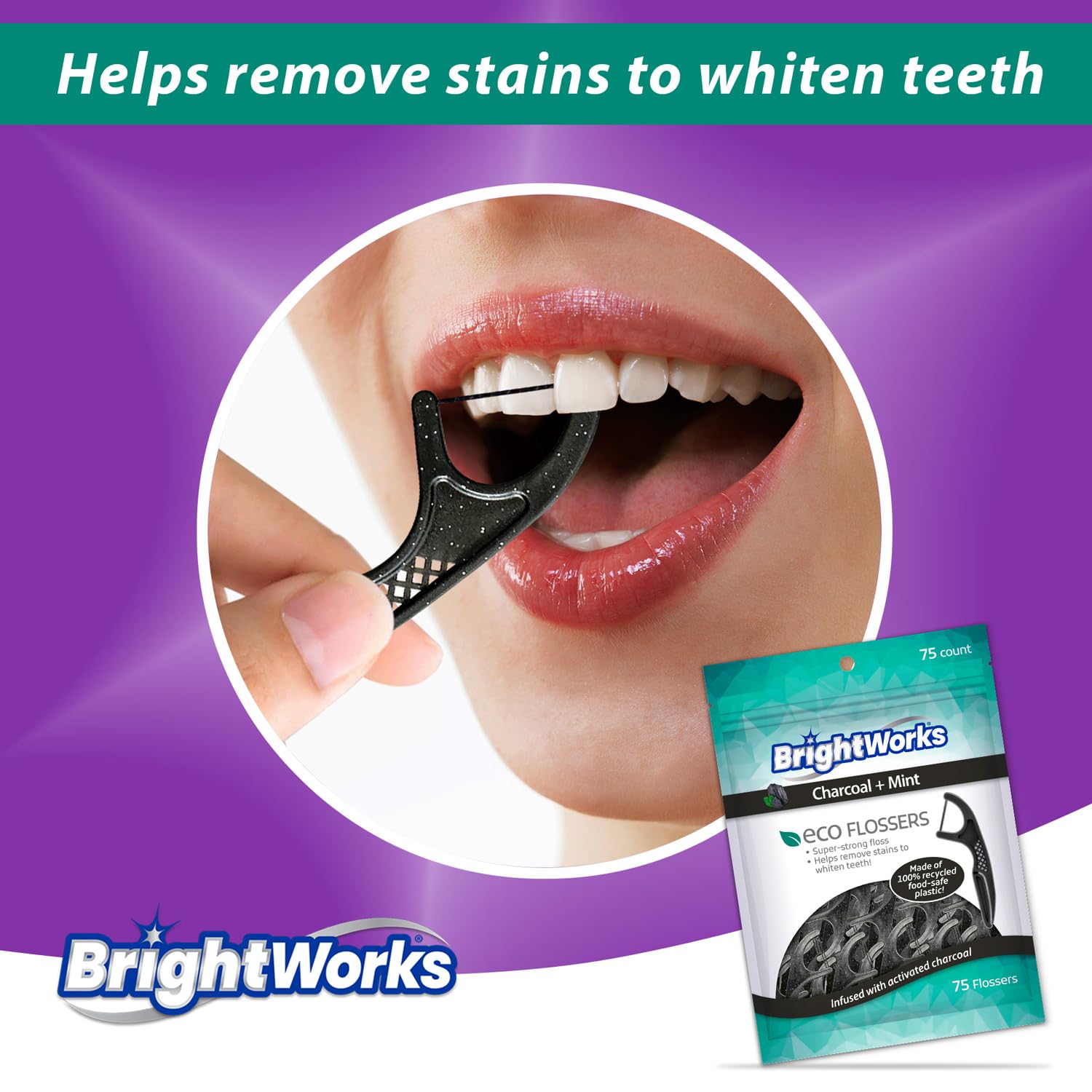 BrightWorks hilo carbón y menta para sensación fresca y pulida