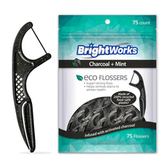 BrightWorks empaque frontal mostrando 225 unidades y sostenibilidad