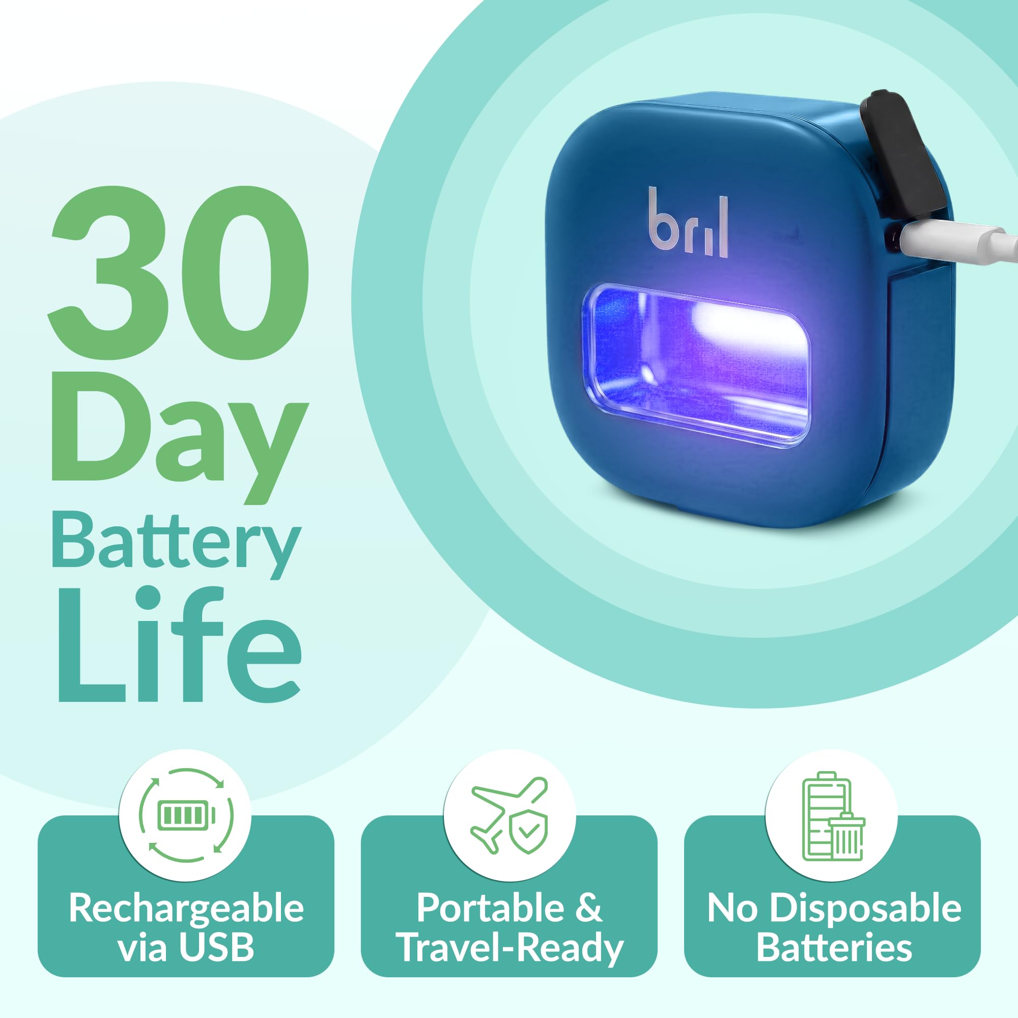 Bril junto a mano para mostrar tamaño y portabilidad práctica