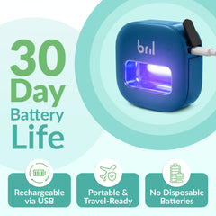 Bril junto a mano para mostrar tamaño y portabilidad práctica
