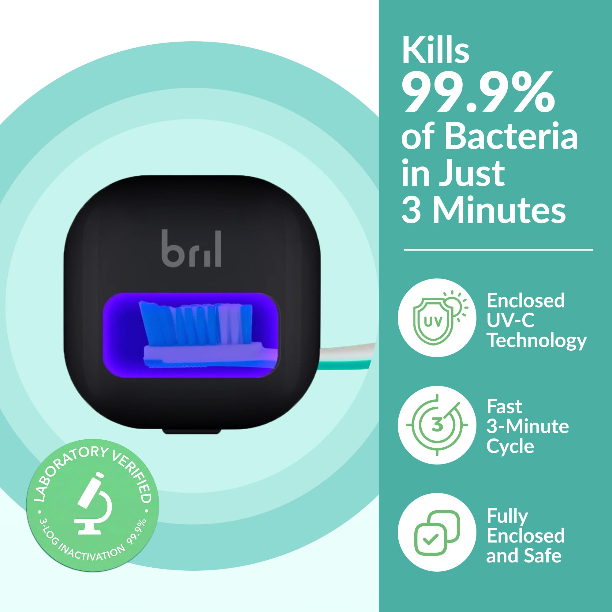 Bril detalle de la cámara UV-C que protege y desinfecta el cabezal