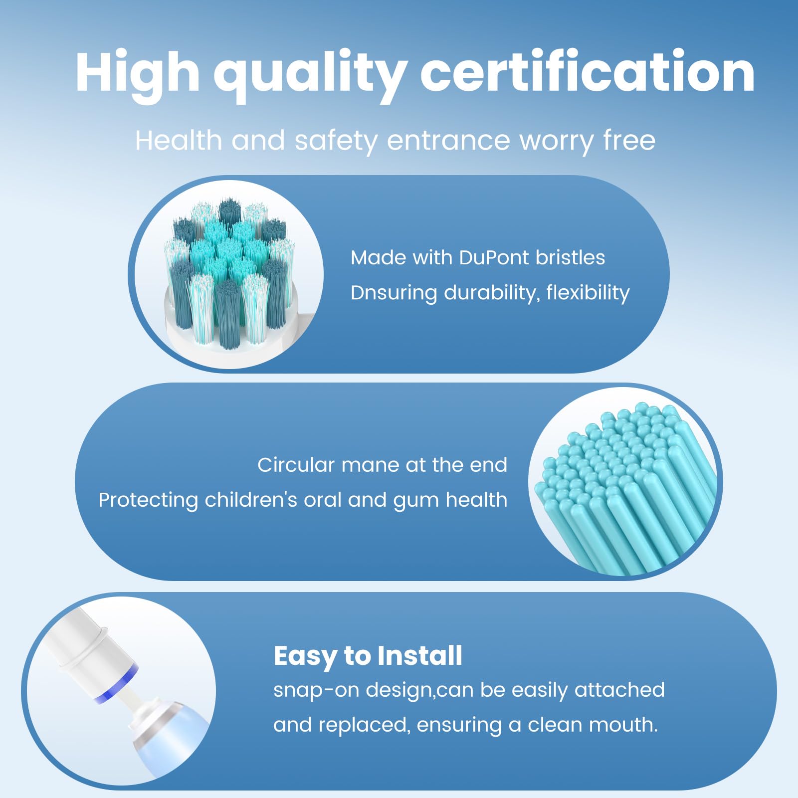 BrillFresh cabezal en uso con cepillo eléctrico limpiando dientes infantiles
