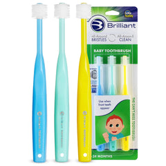 Brilliant empaque frontal 3-pack mostrando conveniencia para padres