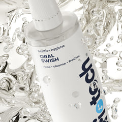 Depósito de irrigador con BRIOTECH Oral Swish listo para uso, soporte para encías