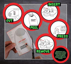 Brit Patch colocado dentro de una zapatilla, confort y refuerzo invisible