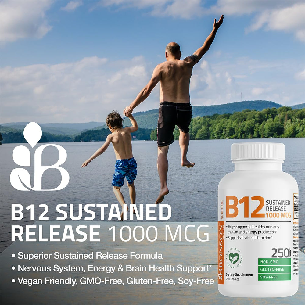 Bronson etiqueta legible resaltando ingredientes vegan y cGMP