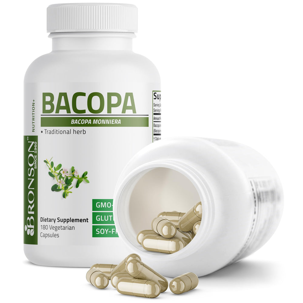 Comparación del tamaño de cápsula Bronson Bacopa junto a una moneda