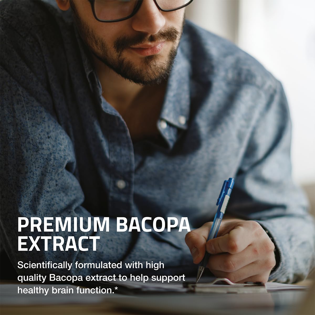 Etiqueta de Bronson Bacopa con información de fabricación y calidad