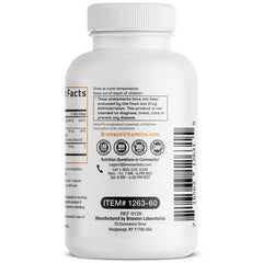 Bronson botella con rótulo legible que resalta calidad cGMP