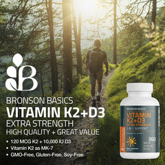 Bronson etiqueta con ingredientes, calidad y normas cGMP visibles
