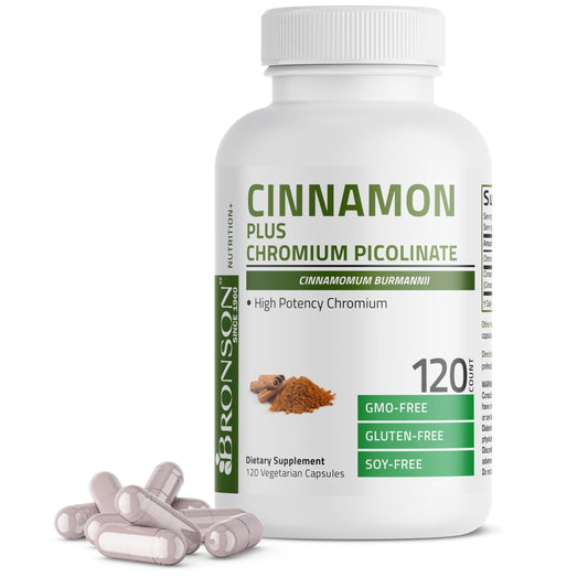 Bronson Cinnamon Plus Chromium bottle for daily wellness routine.
